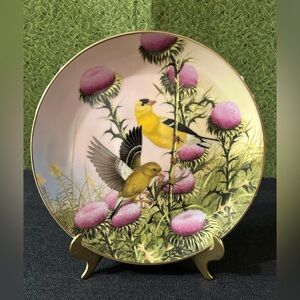 1989 Eklund's Ltd Early Arrivals Gold Finch BIRD Porcelain Plate